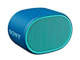 Sony SRSXB01L - Altavoz inalámbrico portátil (Compacto, Bluetooth, Extra Bass, 6h de batería, Resistente al Agua IPX5, Viene con Correa) Color Azul