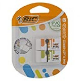 BIC Eraser Mini Plast-Office, Plastic without PVC, 2-Specialised Sorted, Blister A 2 pcs, White