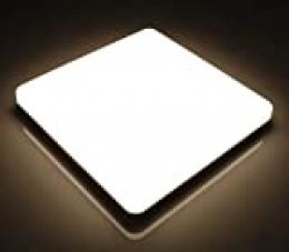 J&C Luz de techo LED blanca natural (IP44 2050LM AC100-240V 4000 ~ 4500K) Clase energética A + 1 pieza (Square) 18W 18 vatios