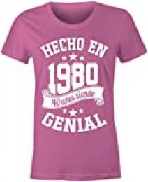 6TN Mujer Camiseta en español Hecha en 1980 40 años de ser Impresionante