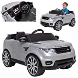 Feber- Range Rover Sport Coche eléctrico para niños 3 a 7 años de juguete, 6V, Color gris (Famosa 800010051)