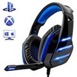 Beexcellent - Auriculares para PS4, Surround Bass Sound Professional con micrófono y luz LED para Xbox One, PC, portátil, Mac y Tablet