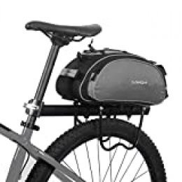 Lixada Bolsa Trasera para Bicicleta Multifuncional Bolsa de Asiento Trasero Bolsa de Hombro para Ciclismo al Aire Libre (Gris(13L))