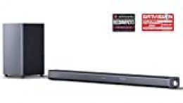SHARP HT-SBW800, 5.1.2 Dolby Atmos Engine - Barra de Sonido con Subwoofer inalámbrico, Bluetooth, Sonido Surround 3D y experiencia 4K, HDMI ARC/CEC y Potencia Total de 570 W, Color Negro