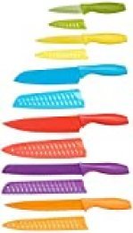 AmazonBasics - Juego de cuchillos de colores, 12 piezas