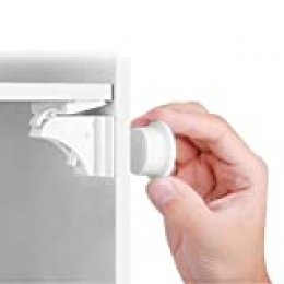 BALFER® Cerraduras Invisible Magnéticas de Seguridad para Niños, Cierres de seguridad Para Cajones Armarios,Bloqueo,Sin Perforaciones (16 cerraduras + 3 llaves)