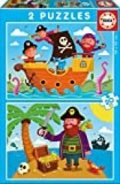 Educa - Piratas, 2 Puzzles infantiles de 20 piezas, a partir de 3 años (17149)