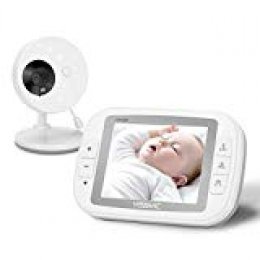 YISSVIC Vigilabebés Video Monitor Bebé Inalámbrico LCD 3,5" con Cámara Visión Nocturna por Infrarrojos - Se puede conectar hasta 4 Cámaras