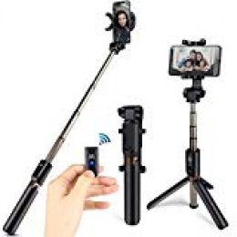 HOMVILLA Palo Selfie Trípode con Sontrol Remoto, 3 en 1 Mini Bolsillo Extensible Monopod Inalámbrico Bluetooth Selfie Stick