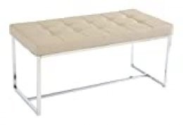 Manchester Furniture Supplies MFS de 0120 Moderno Acolchada Piel y Chrome, Banco Alimentos, Piel sintética, Mink Gris, 99 x 48 x 47 cm