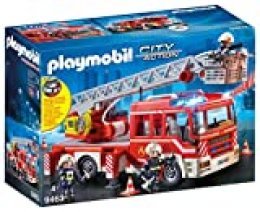 PLAYMOBIL City Action Camión de Bomberos con Escalera, Luces y Sonido, a Partir de 5 Años (9463)